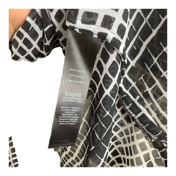 Chico’s Travelers Women SZ 2 Lightweight Cardigan Duster Top Black-NO TAGS SIZE - Picture 7 of 11